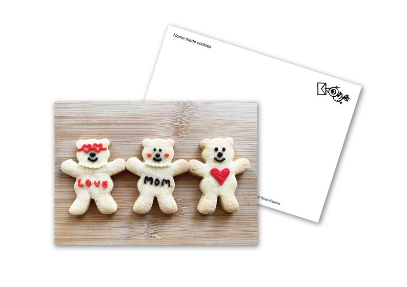 Set of 3 postcards of homemade cookies. Cute colourful postcards. image 2