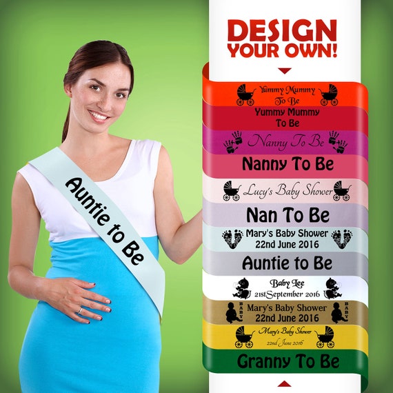 personalised baby shower sash