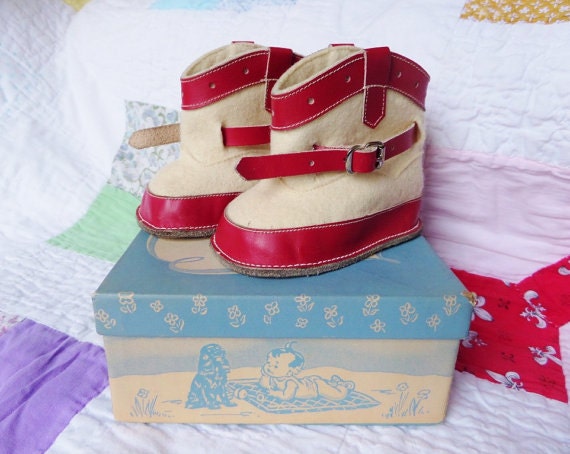 Vintage 1950s Baby Girl Scott's Baby Boots Shoes … - image 2
