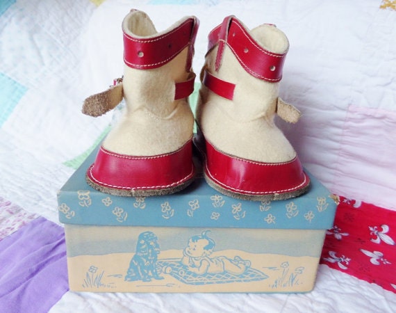 Vintage 1950s Baby Girl Scott's Baby Boots Shoes … - image 4