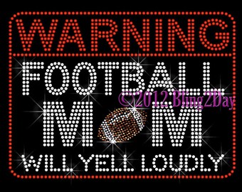 Cheer Mom Rhinestone iron on transfer DIY applique sports will yell