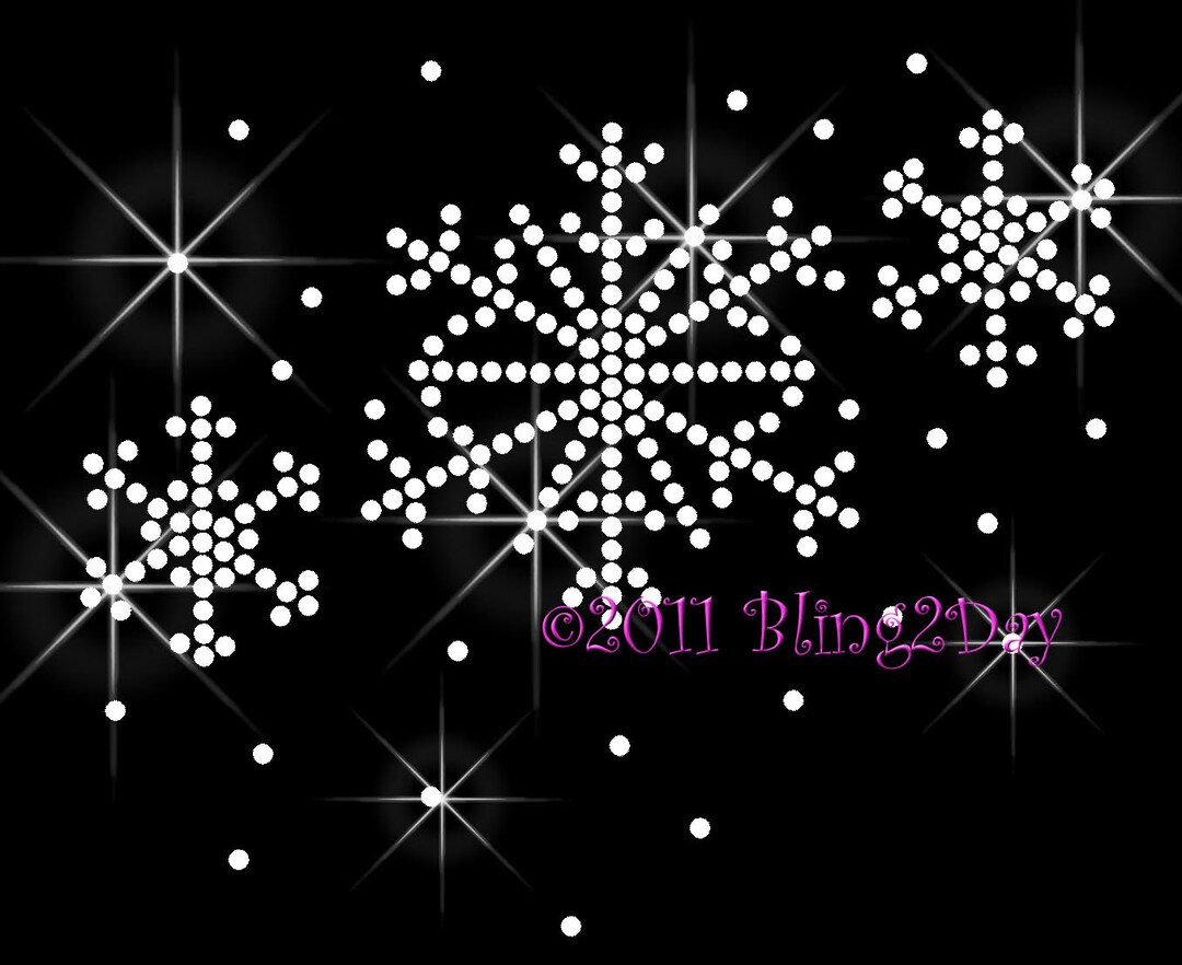 Winter Snowflake - Iron on Rhinestone Transfer Bling Hot Fix Applique ...