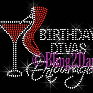 Birthday Divas Entourage High Heel Select Custom Color Iron on ...