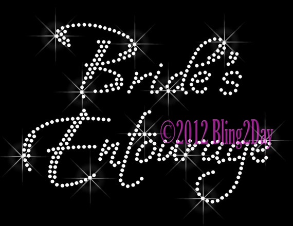Team Bride Groom Bridal Party Iron On Rhinestone Transfer for Shirts Bling