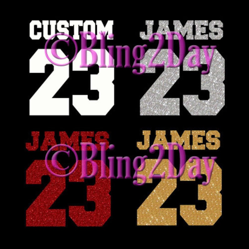 Jersey Name and Number Custom Glitter Vinyl Iron on Etsy