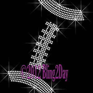 Football Lace - Outline - Iron on Football Rhinestone Transfer Bling Hot Fix Sports - DIY Football Shirt