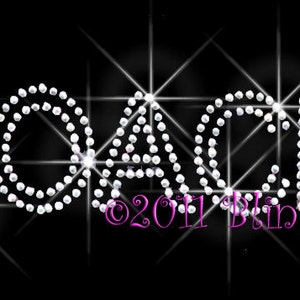 COACH Outline - Custom Selected Color - Iron on Coach Rhinestone Transfer Bling Hot Fix Sports - DIY Coach Shirts