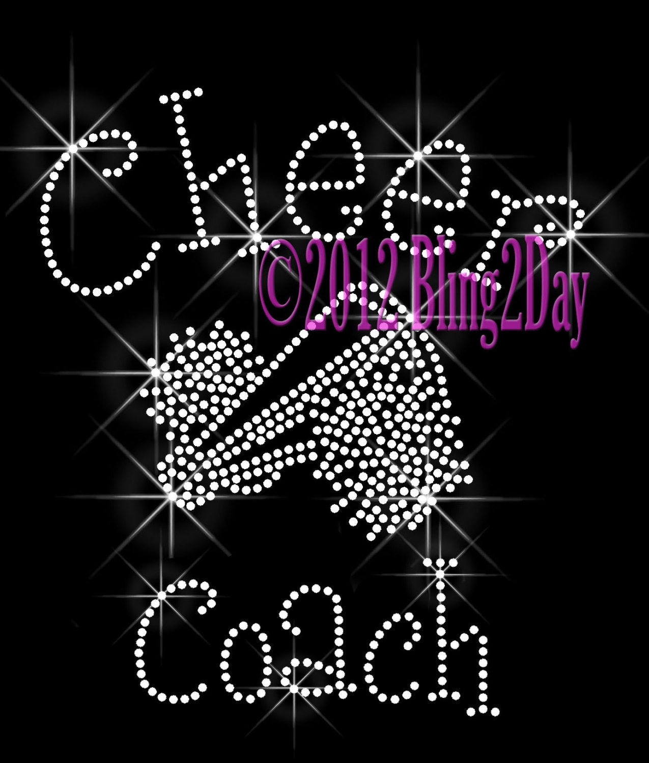 Cheer Coach C Iron On Rhinestone Transfer Bling Hot Fix Etsy