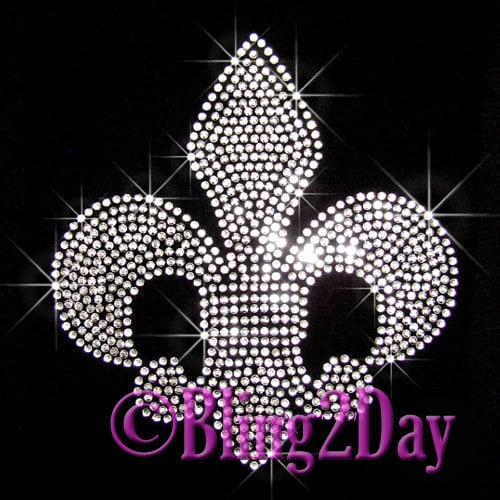 Crystal Fleur De Lis Motif Iron on Rhinestones for Clothes - China