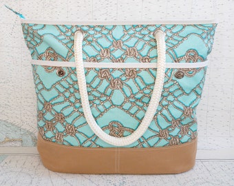 Aqua Line Large Tote