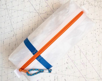 Medium Recycled Sail Dopp Kit - blue and orange