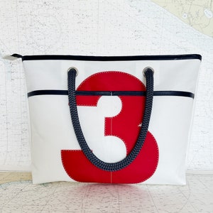 Recycled Sail Tote with Red #8