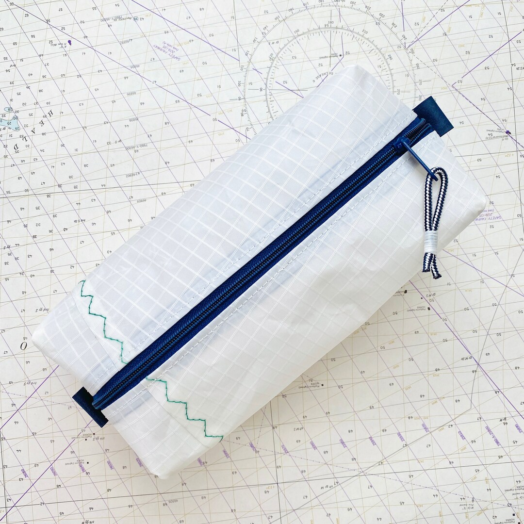 Large Recycled Sail Dopp Kit With Navy Zip Etsy