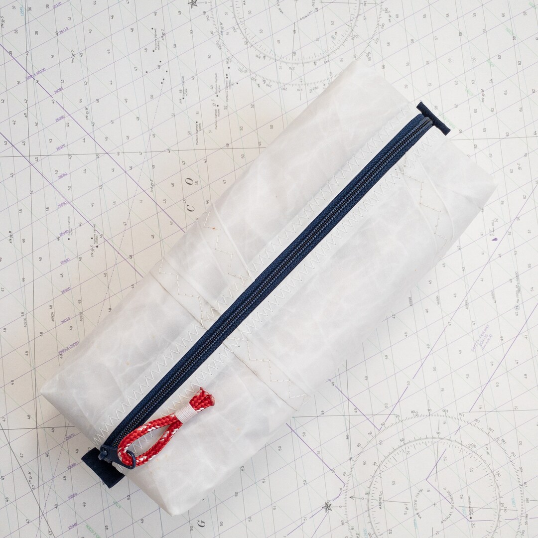 Extra Large Recycled Sail Dopp Kit With Navy Zip Etsy