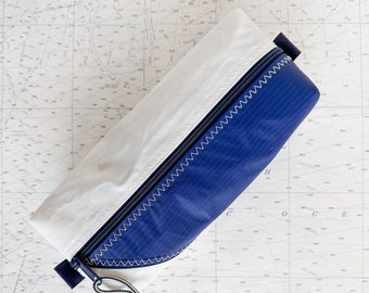 Large Recycled Sail Dopp Kit - with navy