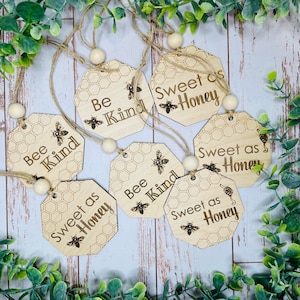 Christmas Ornament SVG Glowforge | Ornament SVG Files | Sweet as Honey, Be Kind / Bee Kind | Bees