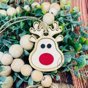 Christmas Ornament SVG Glowforge | Ornament SVG Files | Glowforge Ornament SVG | Christmas Ornaments Svg Laser | Reindeer Rudolph