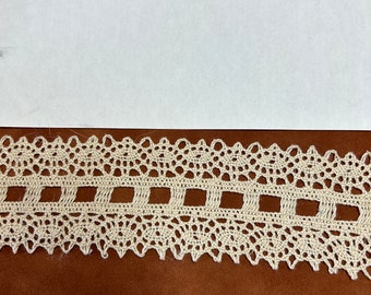 cotton insertion lace. 2 1/4” Cream