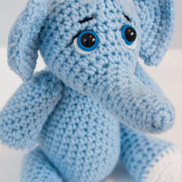 Crochet Elephant Amigurumi Toy (Blue) - Made to Order