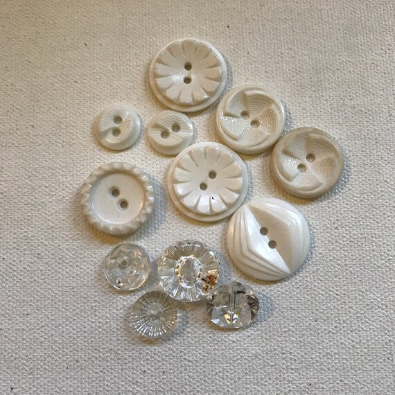 Wonderful Lot Of Vintage White Buttons