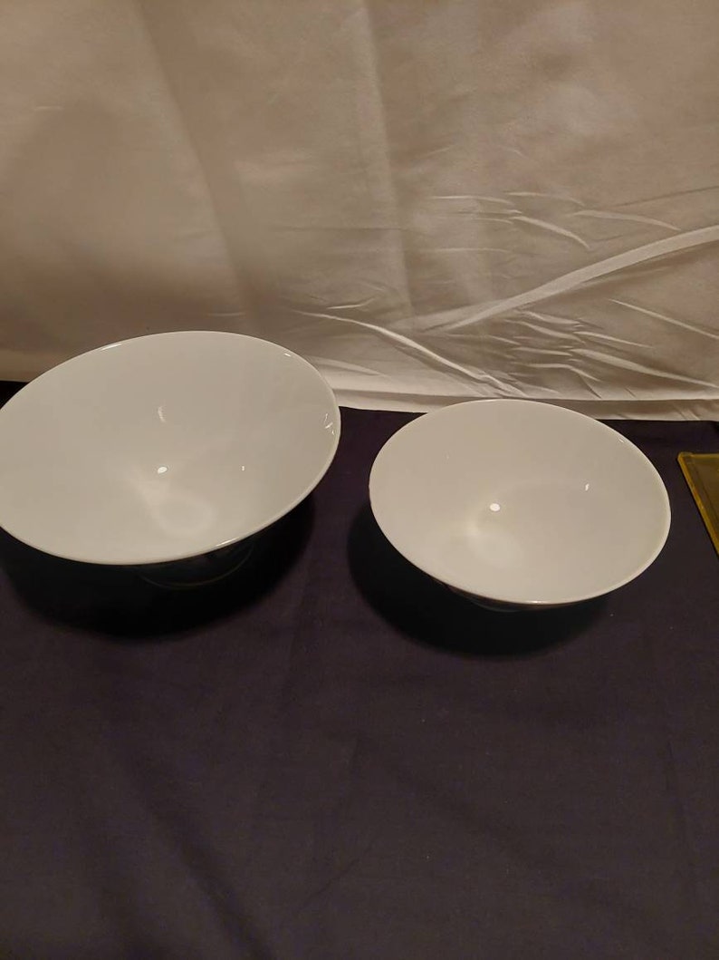 Set of 2 Midcentury Blue & White Rice Bowls With Bamboo Pattern. Etsy