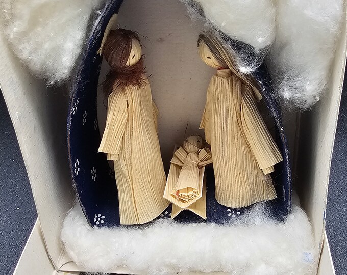 Vintage Corn Husk Nativity Scene. - Etsy