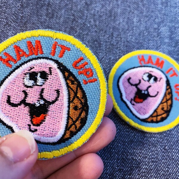 Scratch N' Sniff Ham Embroidered Iron-On Patch