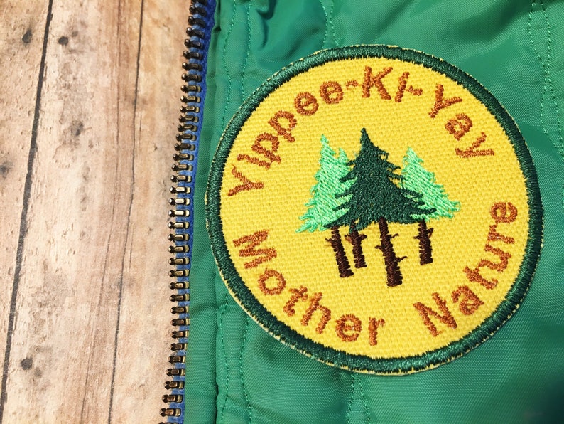 YippeeKiYay Mother Nature Embroidered IronOn Patch Etsy