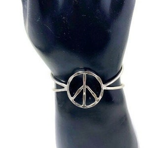 Egyptian Kemetic Jewelry Large Peace symbol bracelet StraightPathJewelry Peace 60s image 1