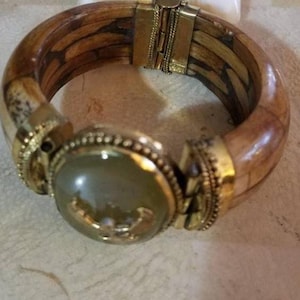 Green Agate Maat Charm Bracelet - Egyptian-Inspired