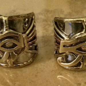 Eye of Ra Rings Set: Ancient Egyptian Stainless Steel Cuff Jewelry