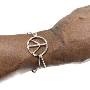 Egyptian Kemetic Jewelry Large Peace symbol bracelet StraightPathJewelry Peace 60s image 2