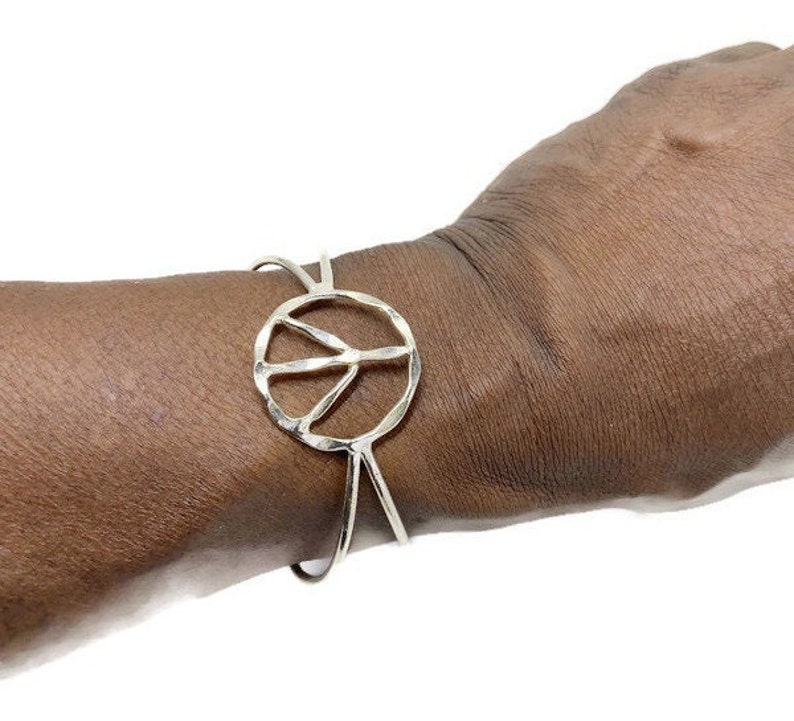 Egyptian Kemetic Jewelry Large Peace symbol bracelet StraightPathJewelry Peace 60s image 2