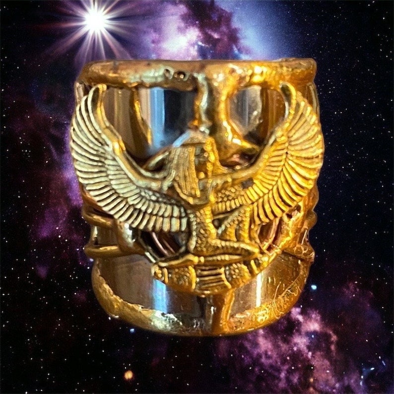 Egyptian Kemetic Jewelry Maat Goddess of truth/Justice ring. Gorgeous Egyptian-Inspired Jewelry image 3