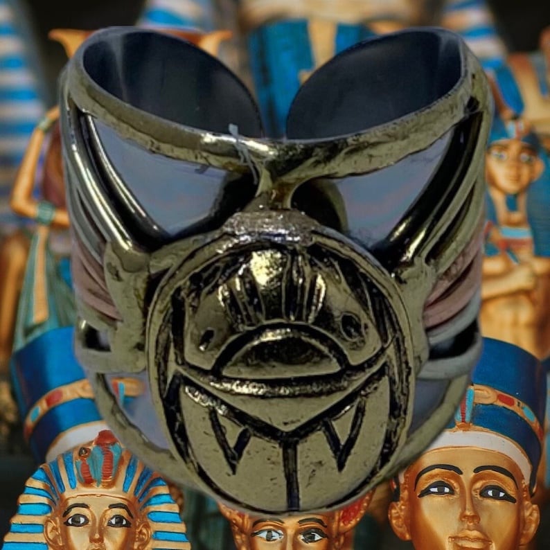 Egyptian Kemetic Jewelry Ancient Egyptian Scarab Ring. image 2