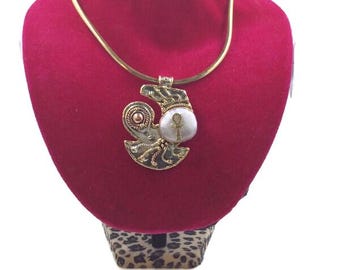 Breathtaking Ankh Moonstone Choker: Egyptian Stainless Steel Cuff Necklace
