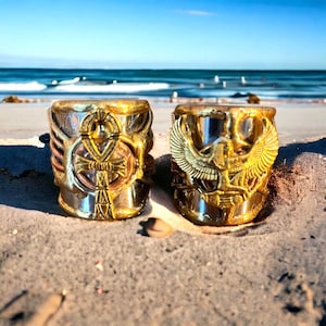 Amazing Buy More for Less Sale! Egyptian Kemetic Jewelry! Ankh & Maat ring set. #StraightPathJewelry #EgyptianJewelry