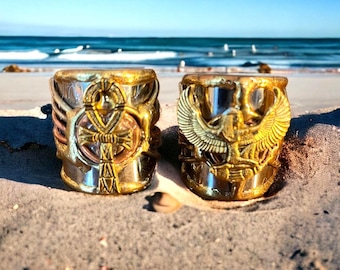 Amazing Buy More for Less Sale! Egyptian Kemetic Jewelry! Ankh & Maat ring set. #StraightPathJewelry #EgyptianJewelry