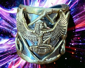 Egyptian Kemetic Jewelry! Maat- Goddess of truth/Justice ring. #AncientEgyptian #StraightPathJewelry