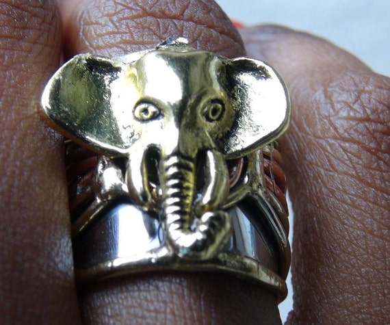 Marvelous looking Ring with Elephant Trunk Charm for Good Luck | Etsy