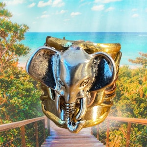 Elephant Trunk Charm for Good Luck Ring. #Elephant #GoodLuck #Delta #CuffRing