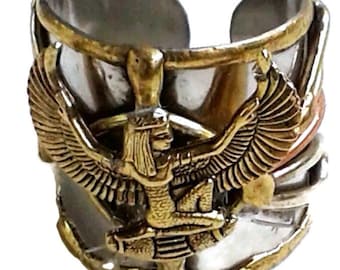Maat Ring: Stainless Steel Egyptian Cuff Ring