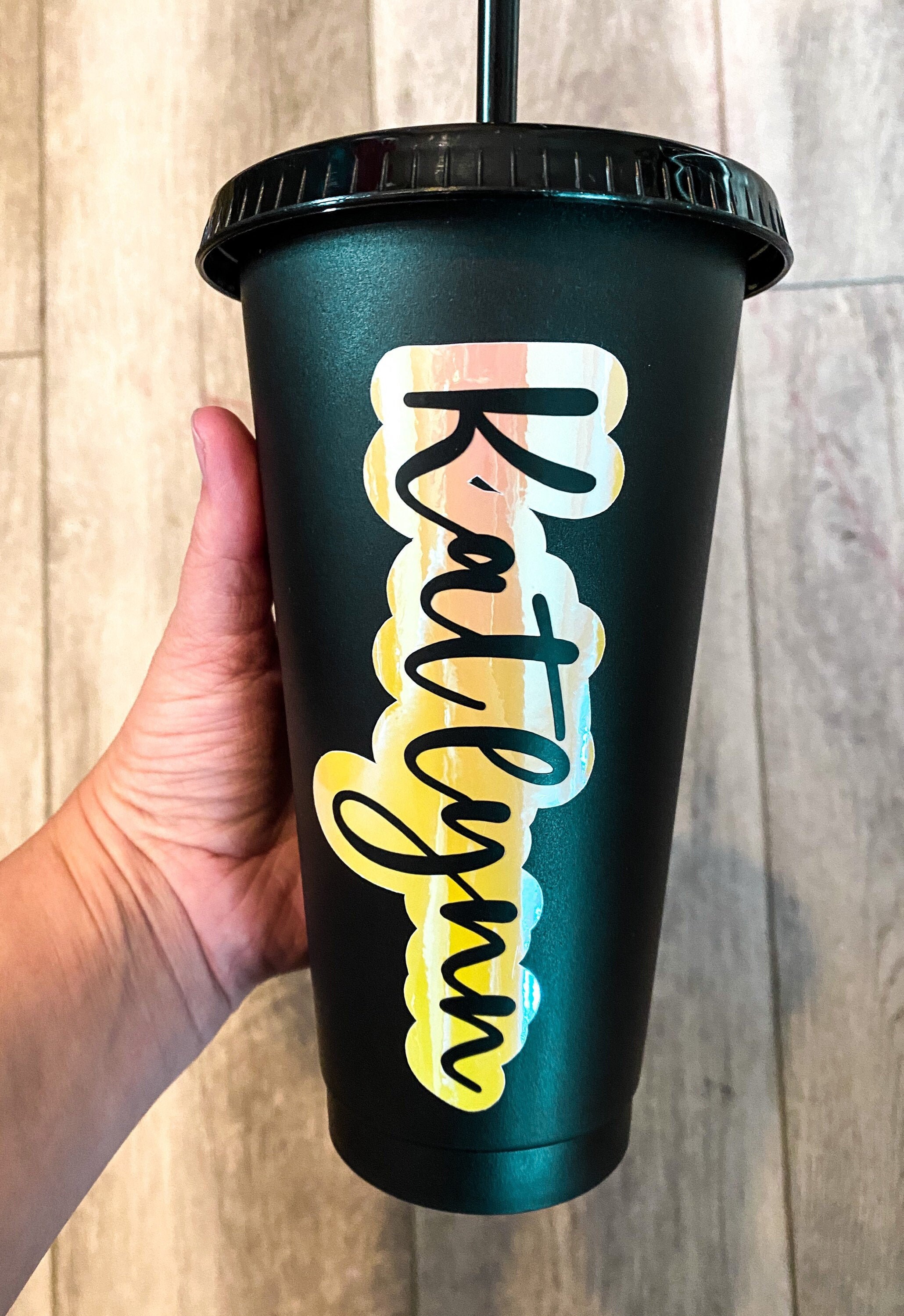 Custom Name Cup Holographic Name Cup Name Tumbler Etsy