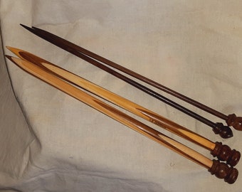 Wood knitting needles