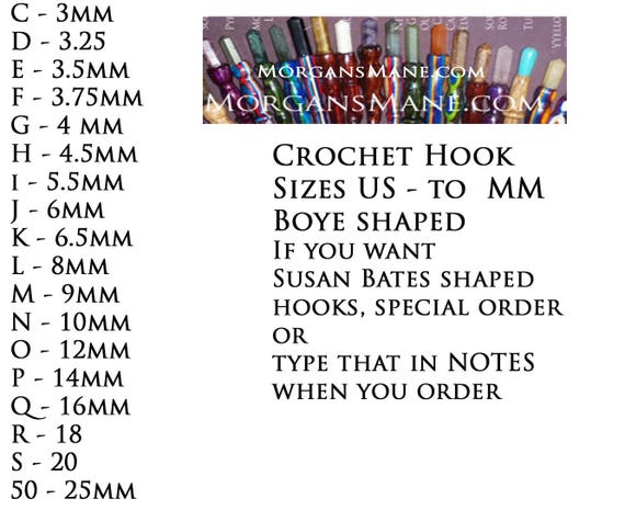 crochet hook size conversion table etsy