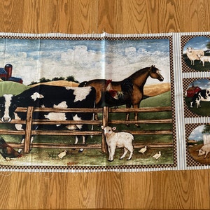 Farm Animals Fabric Panel: Country Pride Quilt Theme by Wilmington Prints