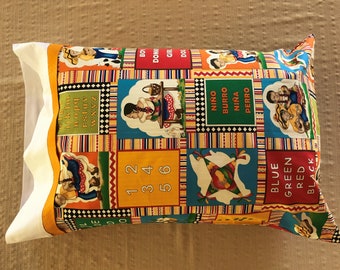 Spanish Pillowcase / Spanish Theme Pillowcase / Spanish ABC's / Child's Pillowcase / Teacher Pillowcase / Teacher Gift / Mexico Gift Idea