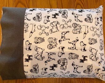 Flannel Travel Pillowcase / Dogs Flannel Travel Pillowcase / Dog Lover's Gift / Kid's Flannel Pillowcase / Flannel Daycare Pillowcase