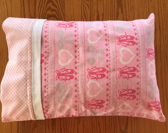 Ballerina Flannel Travel Pillowcase / Ballet Theme Flannel Travel Pillowcase / Travel Pillowcase / Ballerina Pillowcase / Ballerina Gift