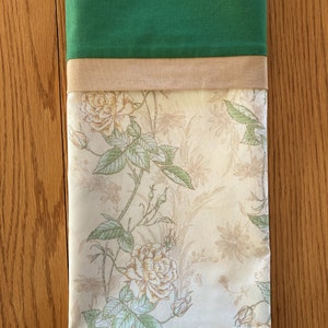 Handcrafted Ivory Roses Pillowcase: Standard/Queen Size Floral Bedding